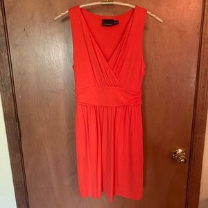 Coral sleeveless faux wrap dress size M